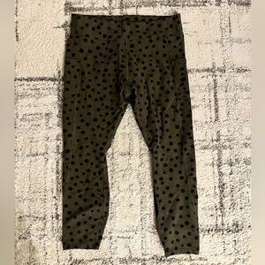 Women's Olive Polka Dot Leggings